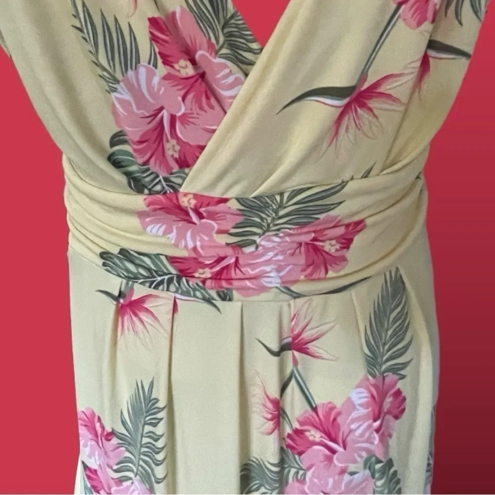 IMAN Boho Chic Tropical Floral Maxi Dress Size Large